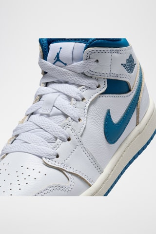 Jordan 1 Mid SE en cuir - Blanc