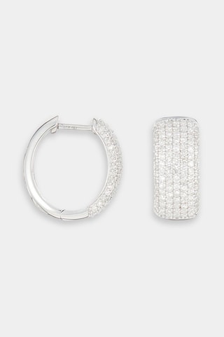 Créoles Carat Pavé - Or blanc et diamants