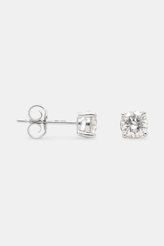 Puces Single diamond - Or blanc et diamants
