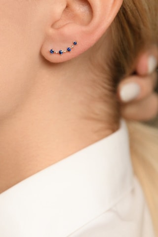 Boucles d’oreilles Océan - Or blanc, diamants et saphirs