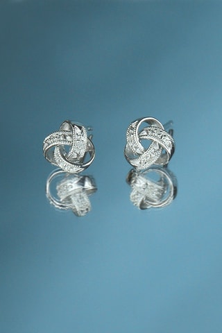 Puces Joli noeud - Or blanc et diamants