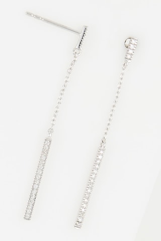 Boucles d'oreilles Larmes pendantes  -  
Or blanc et diamants
