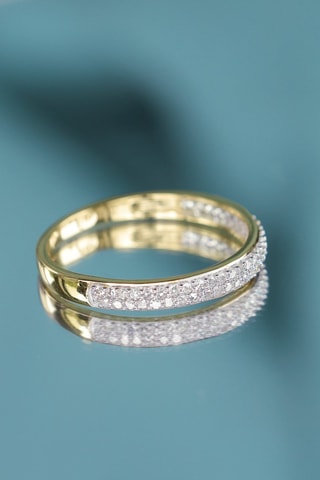 Bague Alliance Granité - Or jaune et diamants