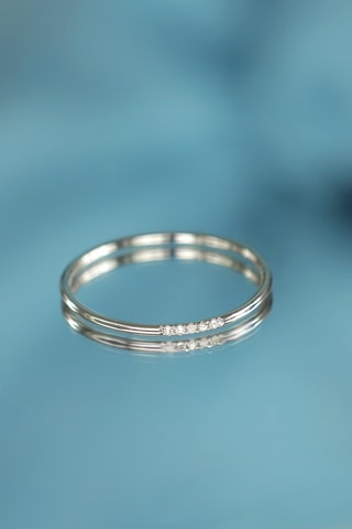 Bague Alliance Humilité - Or blanc et diamants