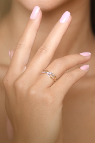 Bague Liée - Or jaune et diamants