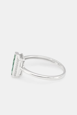 Bague Katell - Or blanc, diamants et émeraudes