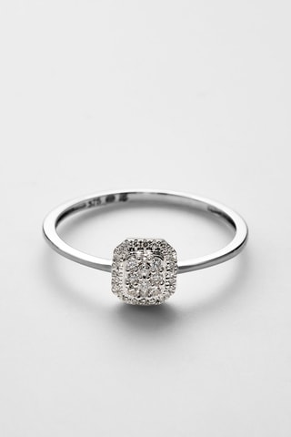 Bague Solitaire Regina - Or blanc et diamants