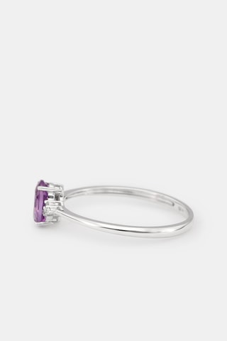 Bague Mady - Or blanc, diamants et améthyste