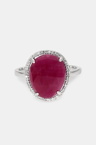 Bague Bermudes Nouvelles - Or blanc, diamants et rubis