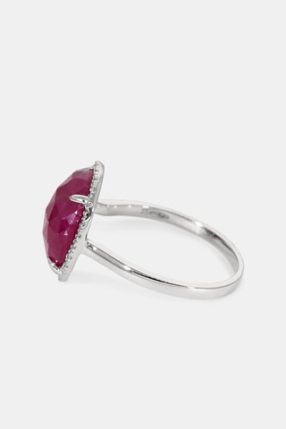 Bague Bermudes Nouvelles - Or blanc, diamants et rubis