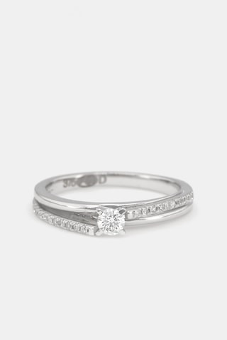 Solitaire Inversion - Or blanc et diamants