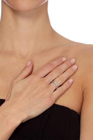 Solitaire Inversion - Or blanc et diamants