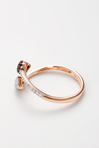 Bague Liv - Or rose, diamants et rhodonites