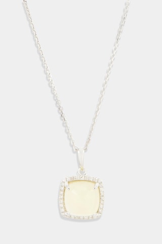 Pendentif Mélinda - Or blanc, diamants et quartz