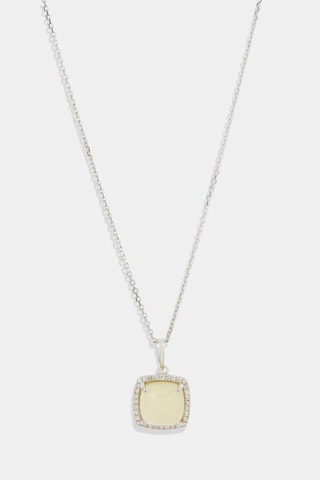 Pendentif Mélinda - Or blanc, diamants et quartz