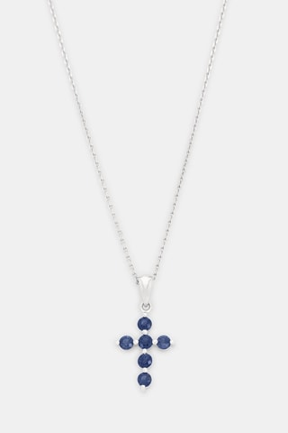 Pendentif Kyra - Or blanc et saphirs