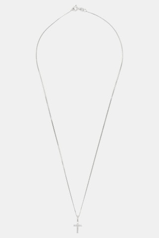 Pendentif Croix du bonheur - Or blanc et diamants