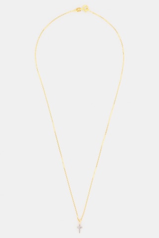 Pendentif Mini croix -  Or jaune et diamants