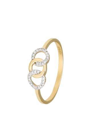 Bague Ronds entrelacés - Or jaune et diamants