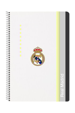 Caderno em espiral Real Madrid - 80 páginas - Branco - 21,5 x 31 x 1 cm