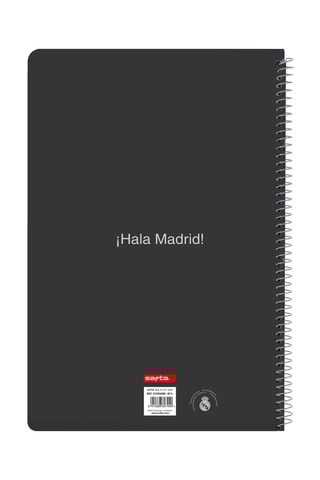 Caderno em espiral Real Madrid - 80 páginas - Branco - 21,5 x 31 x 1 cm