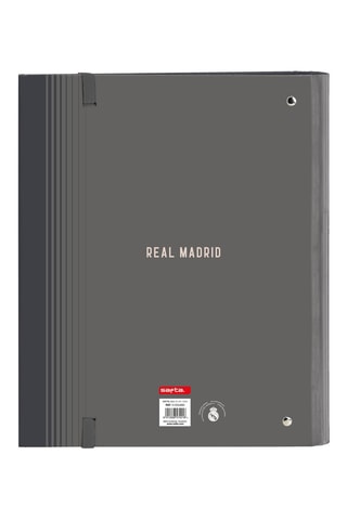 Dossier de argolas Real Madrid - Cinzento - 27 x 32 x 3,5 cm