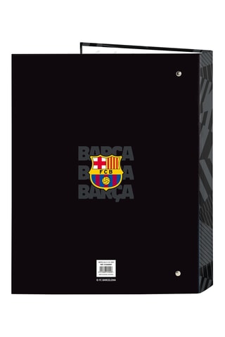 Caderno com argolas FC Barcelona - Preto - 26,5 x 33 x 4 cm