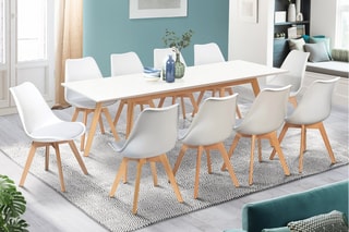 Mesa extensível Scandi - Natural e branco