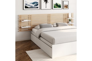 Cabeceira de cama Ava - Imitação de madeira