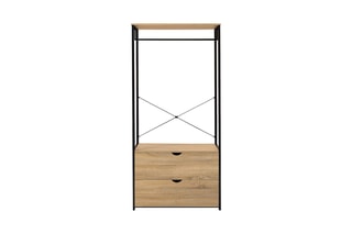 Closet 2 gavetas Memphis - Imitação de madeira e preto