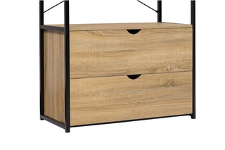 Closet 2 gavetas Memphis - Imitação de madeira e preto