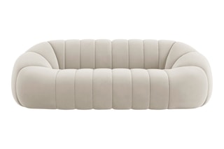 Canapé Remy - Beige foncé - 3 places - Toucher velours