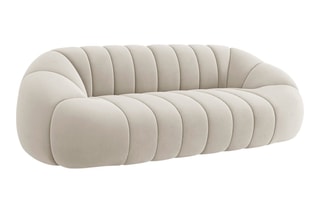 Canapé Remy - Beige foncé - 3 places - Toucher velours