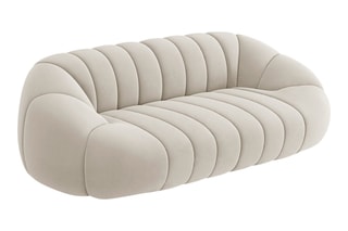 Canapé Remy - Beige foncé - 3 places - Toucher velours