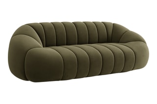Canapé Remy - Kaki - 3 places - Toucher velours