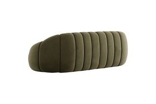 Canapé Remy - Kaki - 3 places - Toucher velours