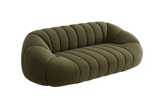 Canapé Remy - Kaki - 3 places - Toucher velours
