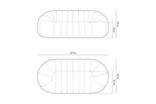 Canapé Remy - Kaki - 3 places - Toucher velours