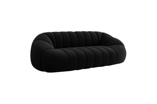 Canapé Remy - Noir - 3 places - Toucher velours