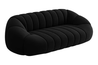 Canapé Remy - Noir - 3 places - Toucher velours