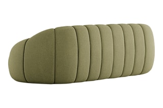 Canapé Remy - Vert olive - 3 places - En tissu bouclette