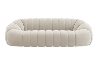 Canapé Remy - Beige - 4 places - Toucher velours