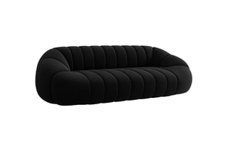 Canapé Remy - Noir- 4 places - Toucher velours