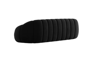 Canapé Remy - Noir- 4 places - Toucher velours
