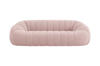 Canapé Remy - Rose - 4 places - Tissu bouclette