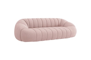 Canapé Remy - Rose - 4 places - Tissu bouclette