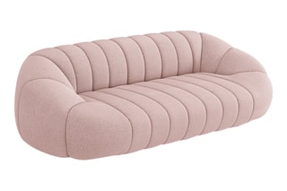 Canapé Remy - Rose - 4 places - Tissu bouclette