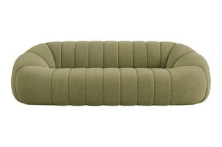 Canapé Remy - Vert olive - 4 places - Tissu bouclette