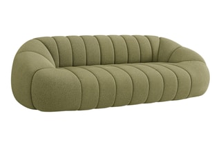 Canapé Remy - Vert olive - 4 places - Tissu bouclette