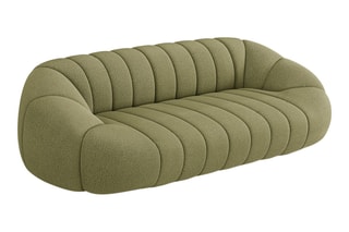 Canapé Remy - Vert olive - 4 places - Tissu bouclette